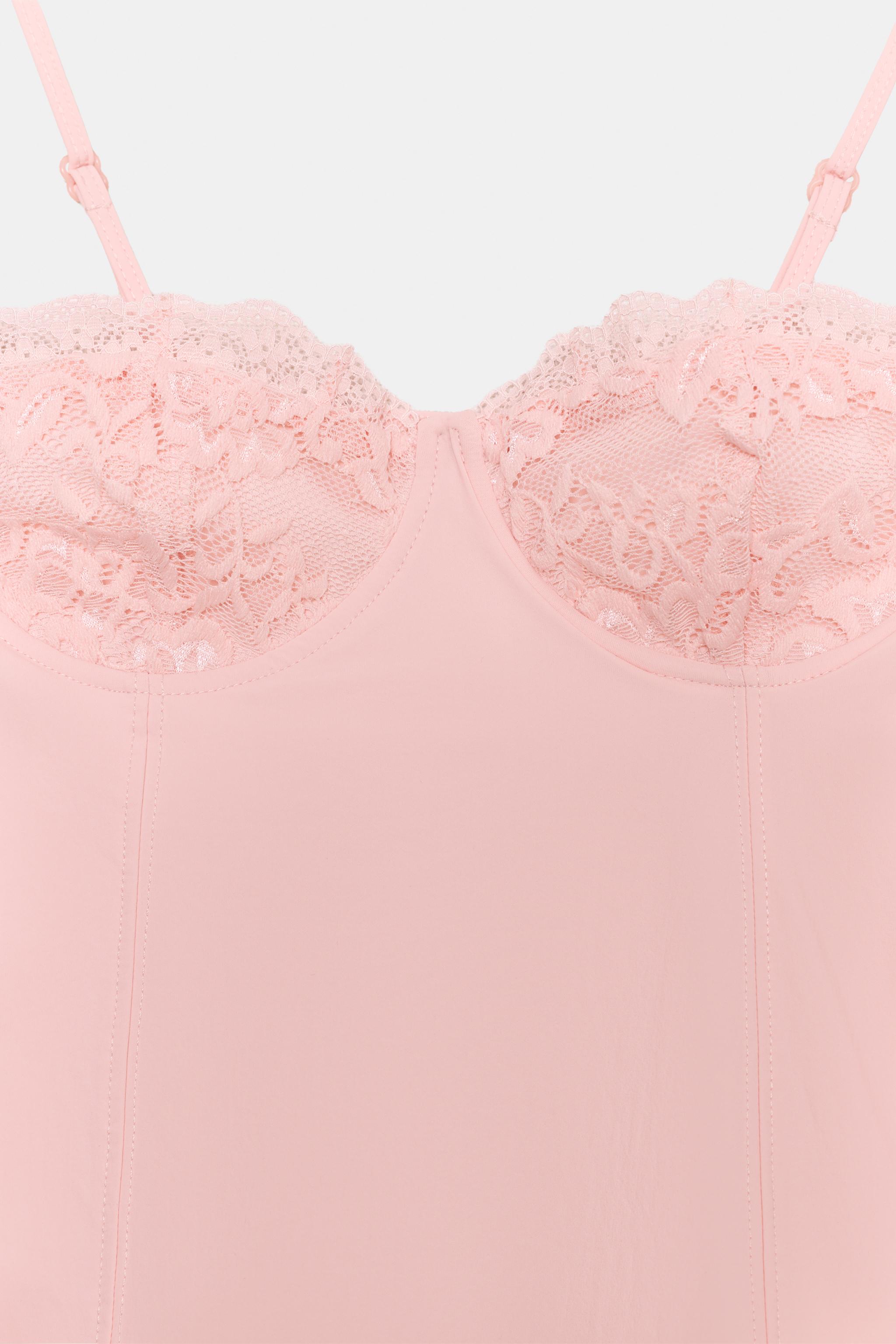 LACE COMBINATION CORSET TOP